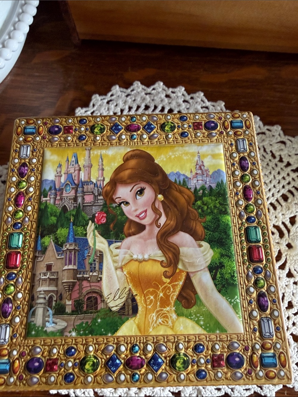 Disney Belle Jeweled Keepsake Box - Yellow & Gold Accents